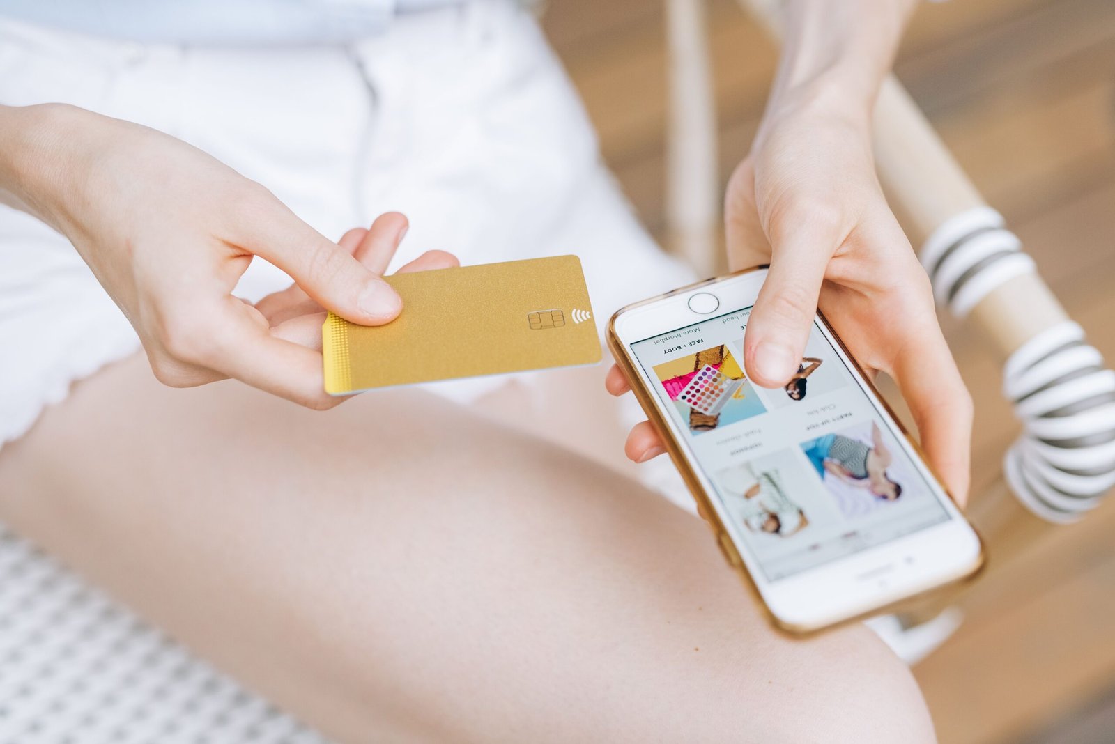 Person shopping online with a smartphone
