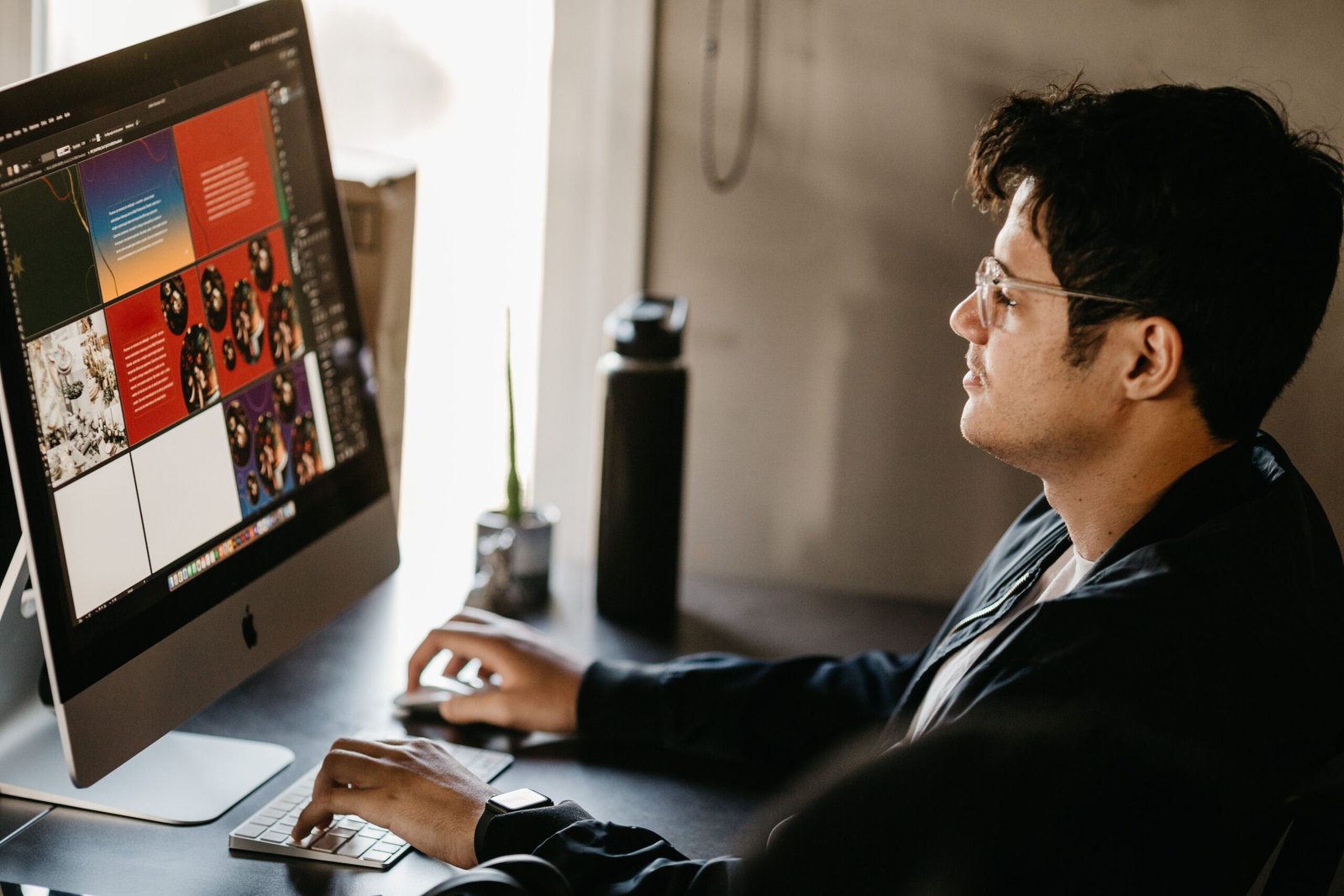 Graphic designer working on creative visuals